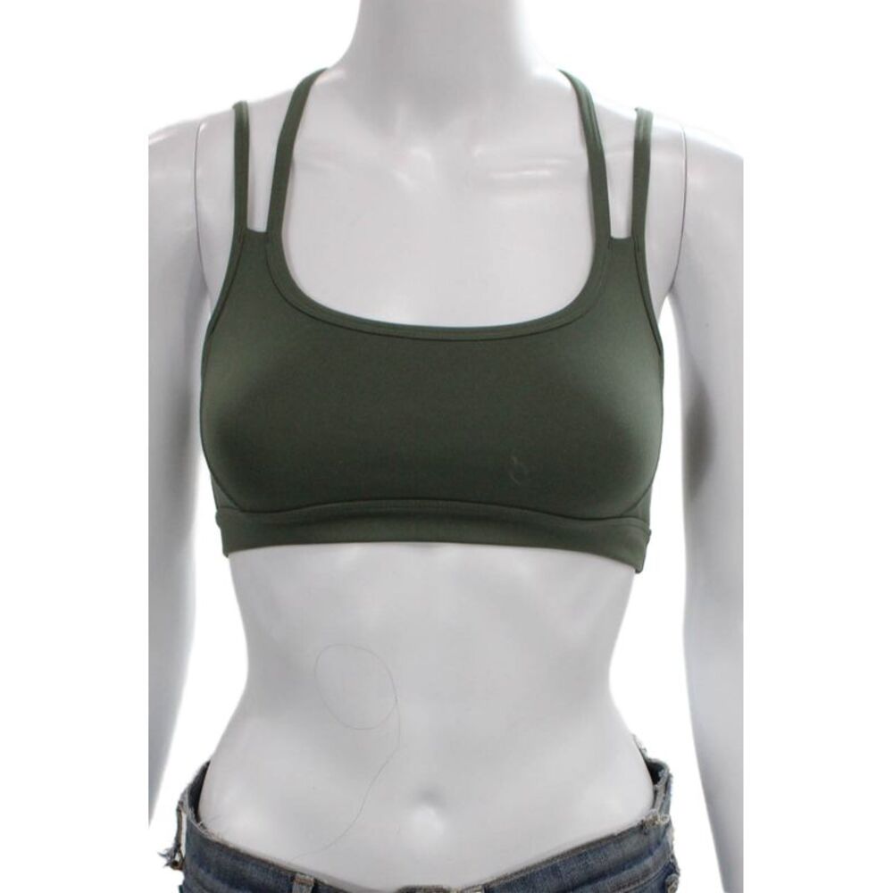 Beyond Yoga Women's Scoop Neck Sleeveless Sport Bra Olive Green Size S